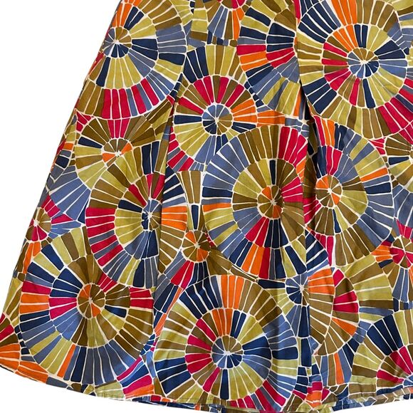 Talbots Vintage Petites Geometric Pattern A-Line Cotton Short Skirt Size 14P - Picture 2 of 8
